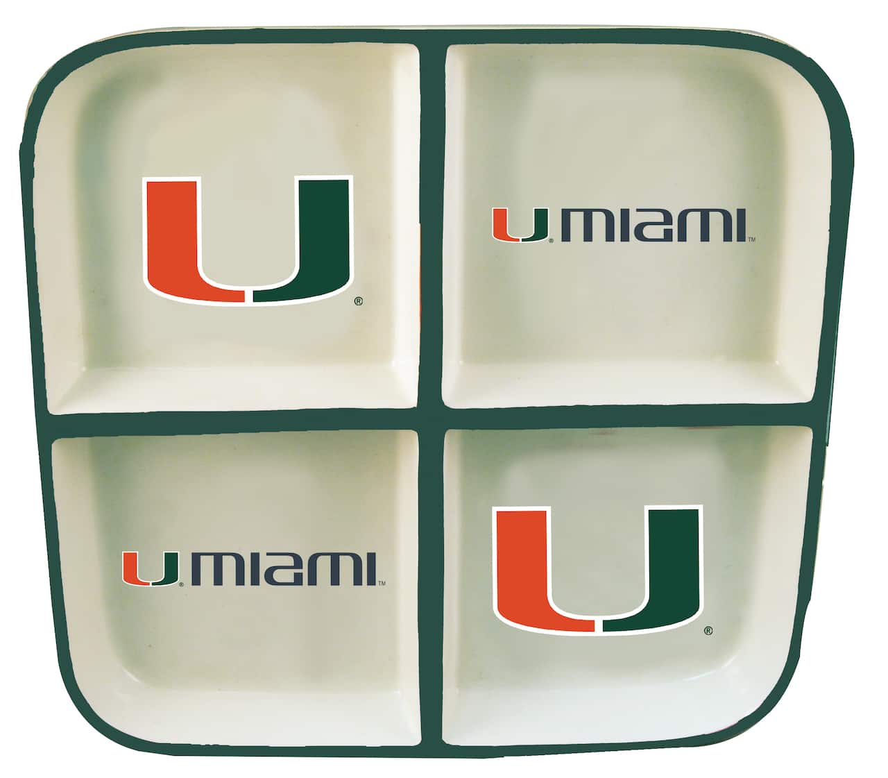 The Memory Company NCAA 4 Section Square Ceramic Tray